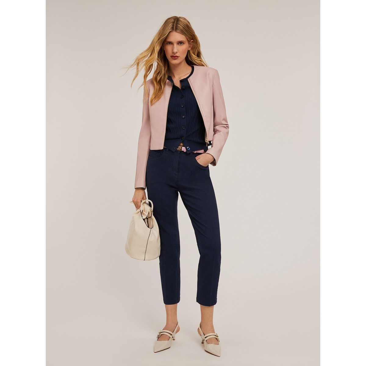 Pantalon carrot en drill Rianne bleu, MOTIVI