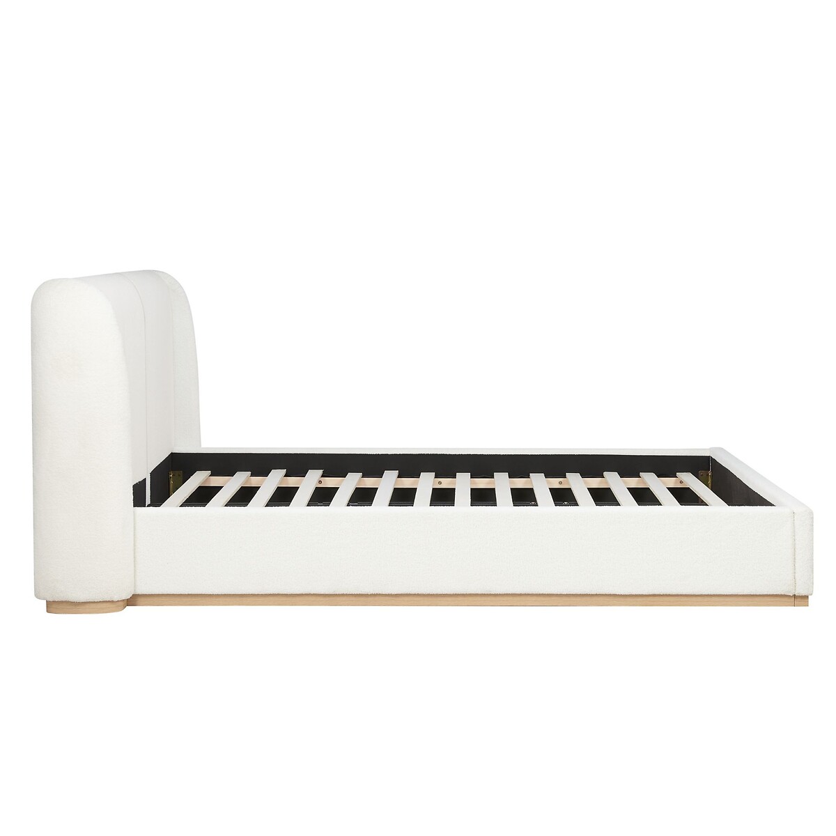 Elysian Boucle Bed with Overesized Headboard white, SO'HOME