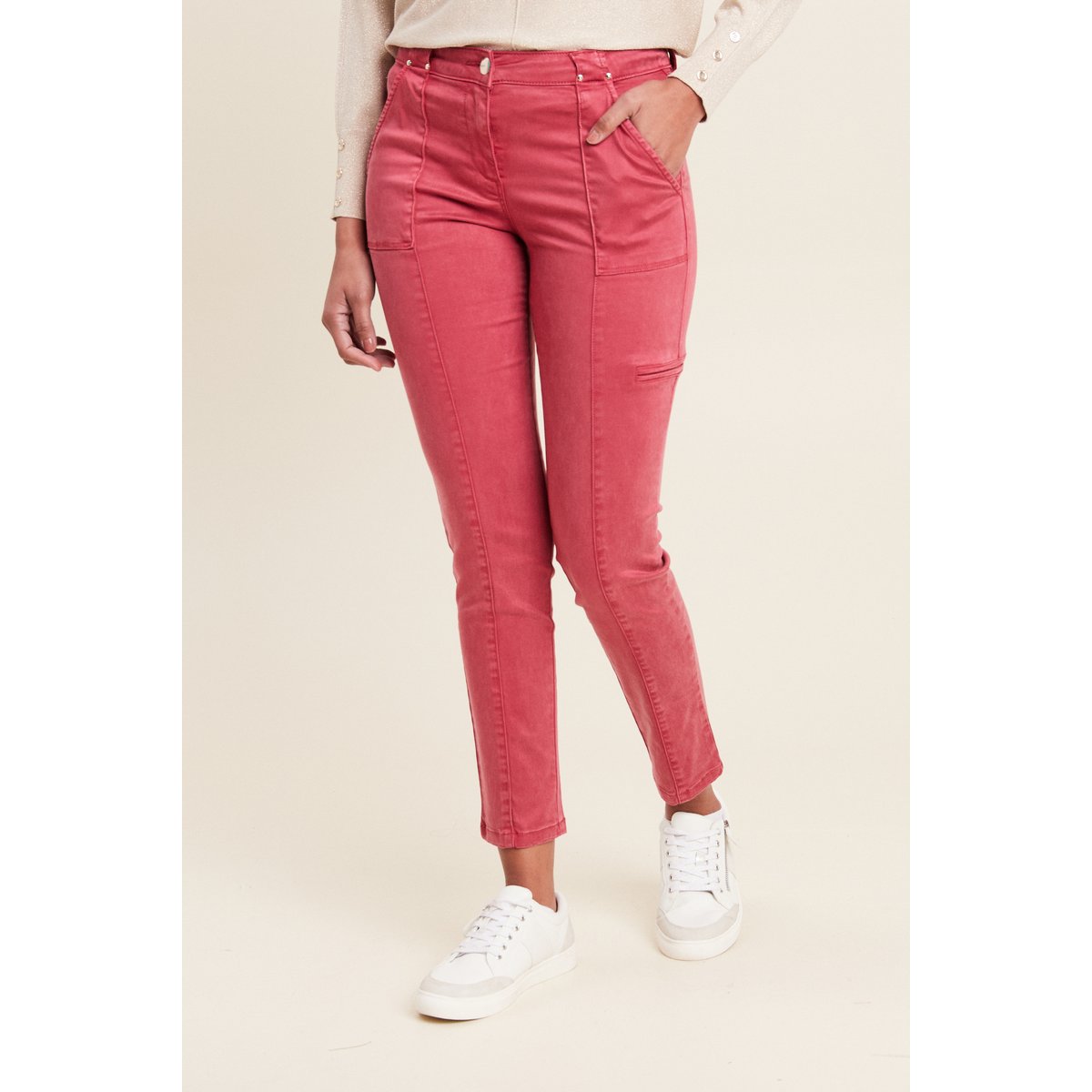 Pantalon ajusté rouge foncé, BREAL