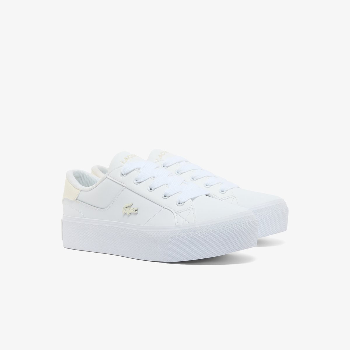 Sneakers Ziane Platform femme en cuir blanc-65t, LACOSTE