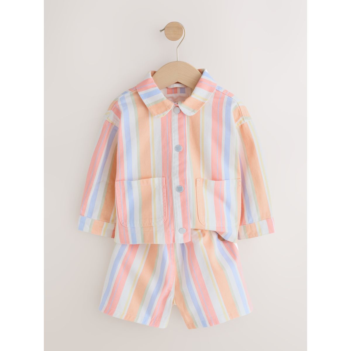 Ensemble short et veste imprimée rayures multicolores, NEXT