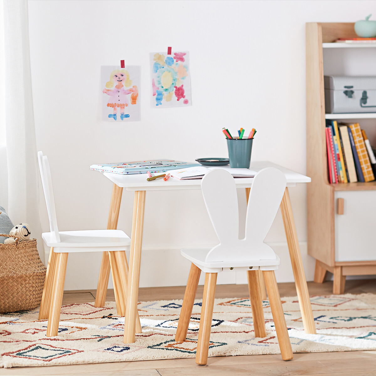 Chaise lapin maternelle, Aglaee blanc/bois, LA REDOUTE INTERIEURS