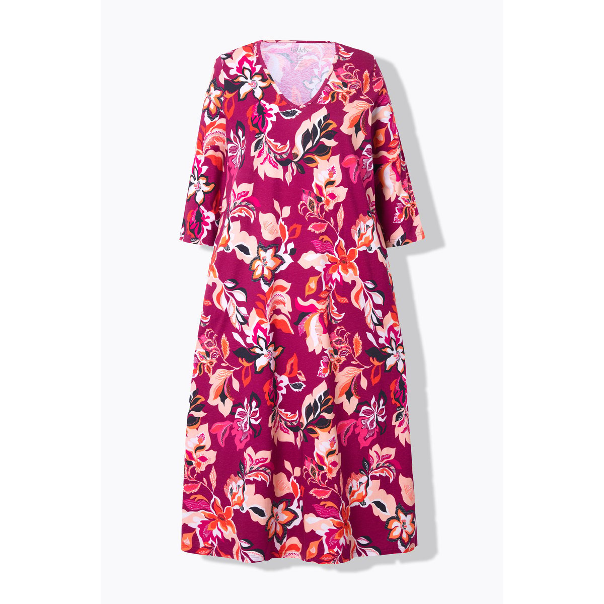 Robe en jersey à fleurs orchidée foncé, ULLA POPKEN