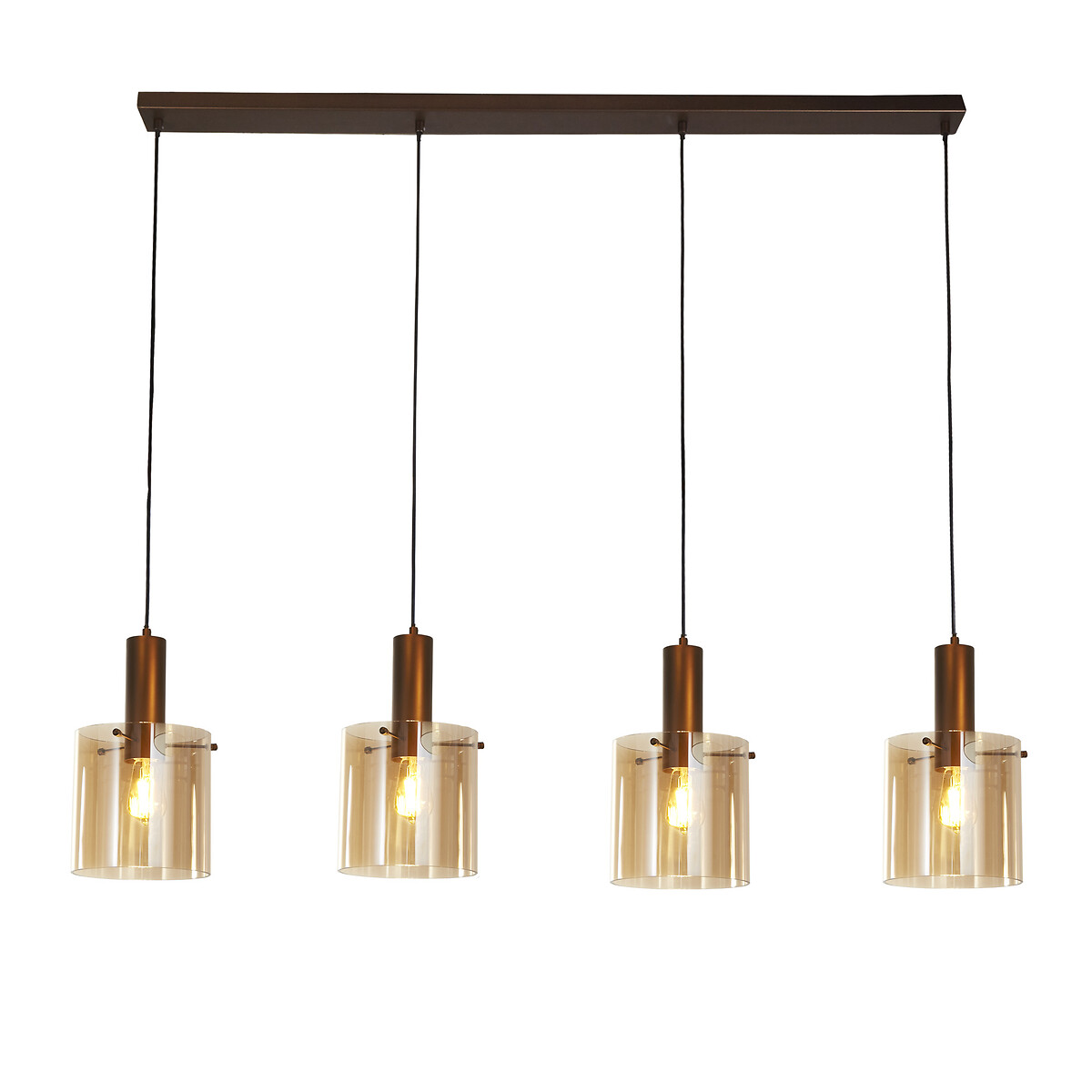 Soka 4-Light Glass Pendant Light in Amber mocha, SO'HOME