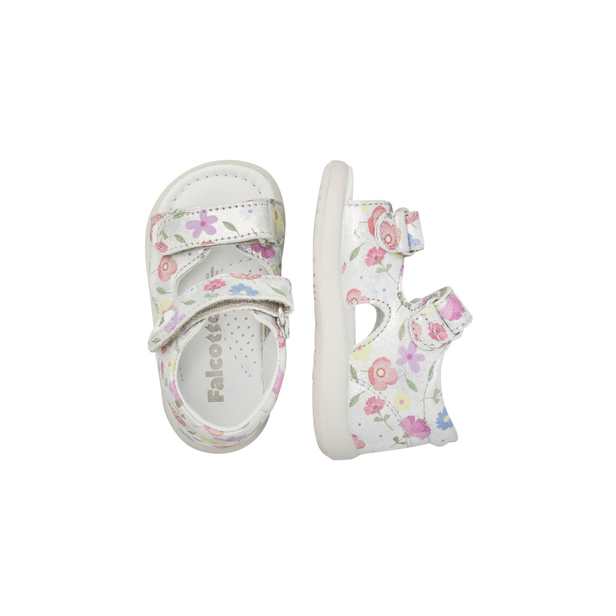 Sandales en cuir avec imprimé floral NEW RIVER argent-, FALCOTTO