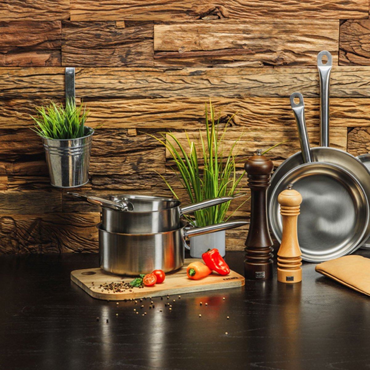 Set 10 pièces de cuisson en inox, PROFESSIONNEL inox, MENASTYL