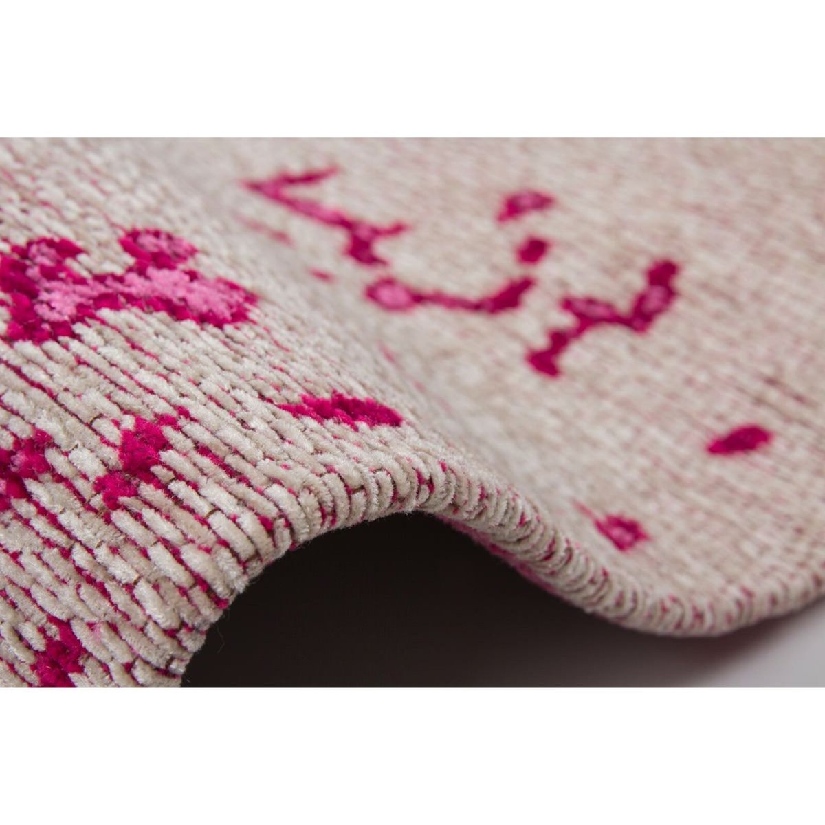 Tapis rectangulaire fait main, BALLERINA blanc, rose, ARTE ESPINA