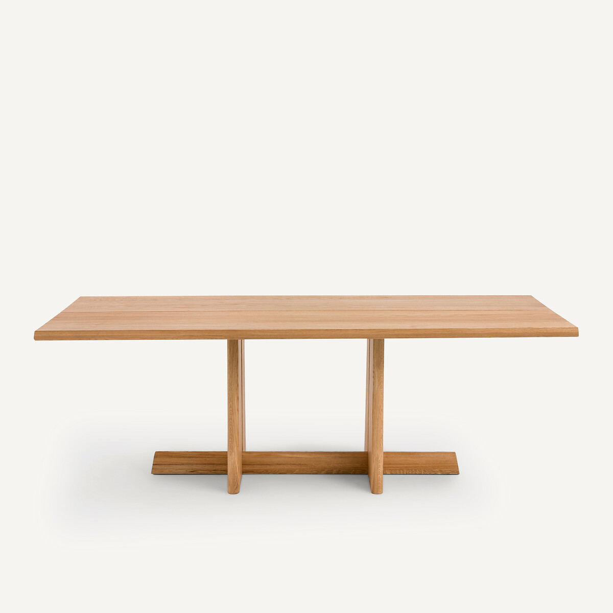 Mesa de comedor de roble macizo, lijada y chapada, Boecy roble natural, AM.PM