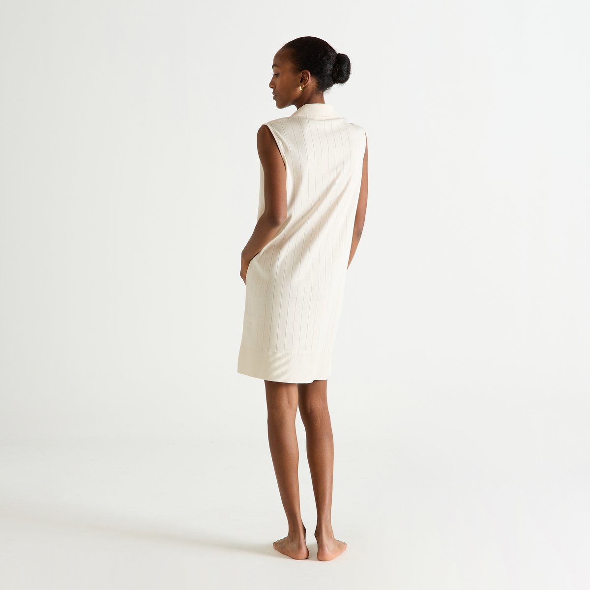 Robe courte col polo en tricot ÉNORA sable, LAURENCE TAVERNIER