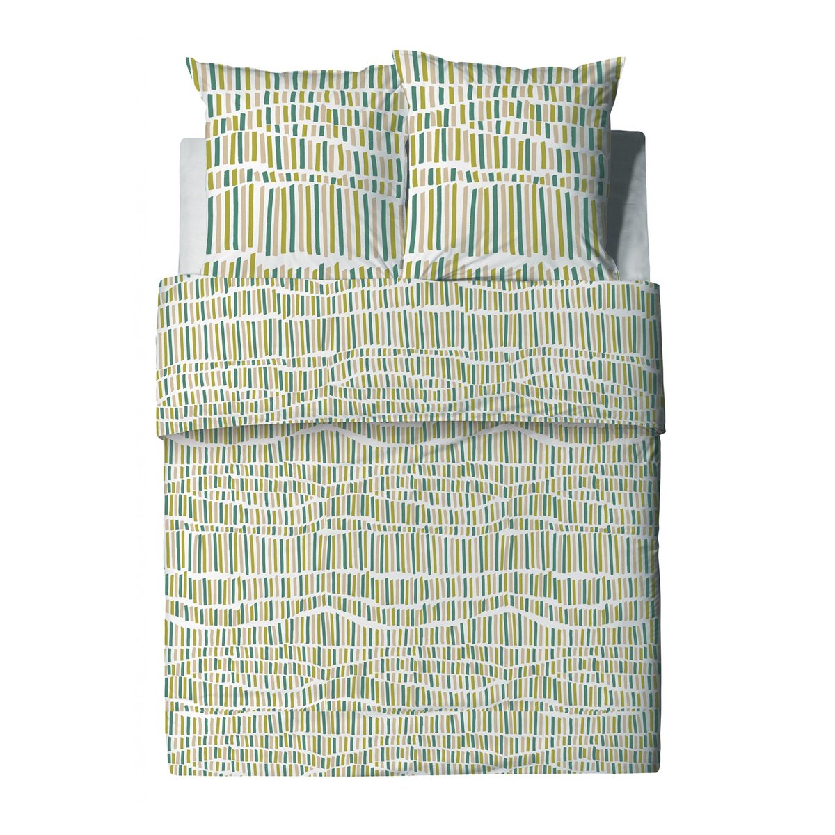 Parure housse de couette en coton imprimée, Flava Green vert, C DESIGN HOME TEXTILE