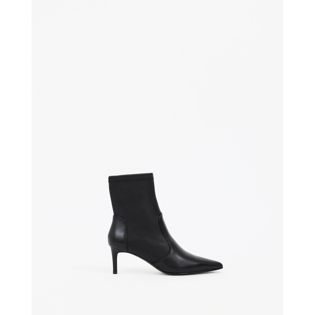 Bottines en cuir stretch à bout pointu OPHELIA LOW noir, MI MAI