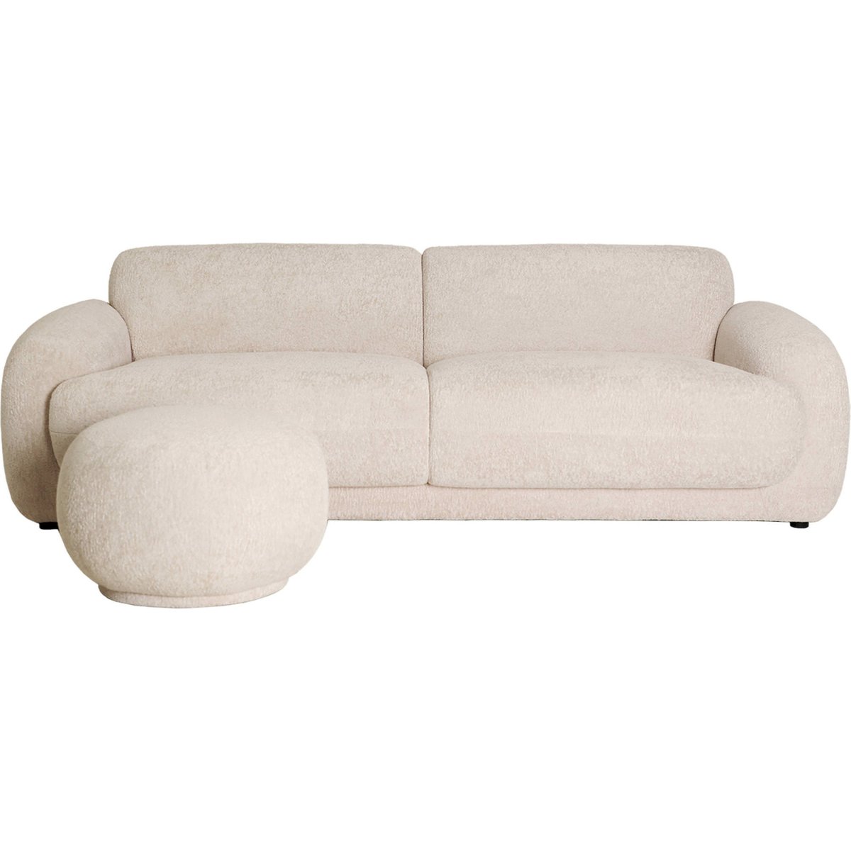 Pouf rond collection VACIO beige, RECOLLECTION