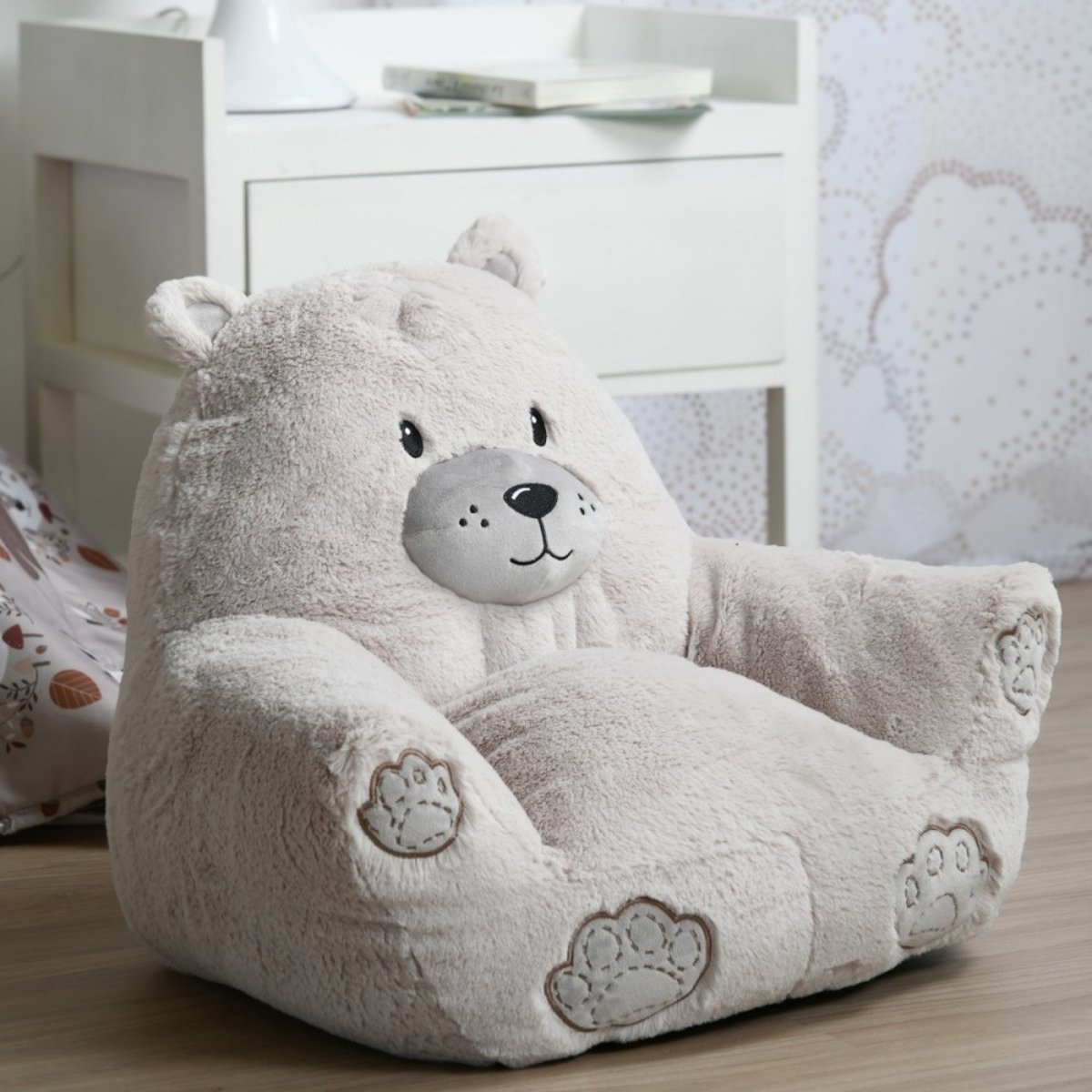 Fauteuil Pour Enfant Jules Forme Pouf gris, DECORATIE