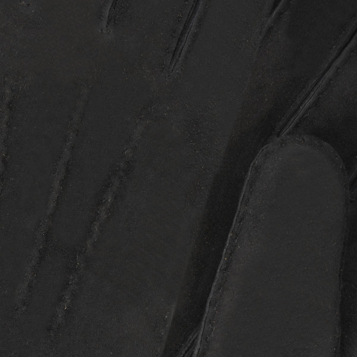 Gants chauds et doux, en cuir de mouton retourné noir, ISOTONER