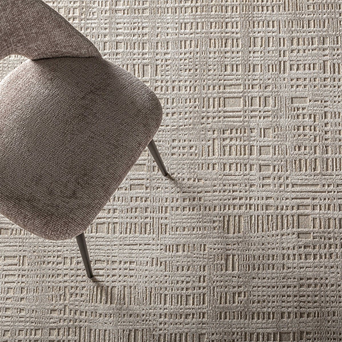 Tapis classique en laine et viscose toucher doux beige clair naturel, RECOLLECTION