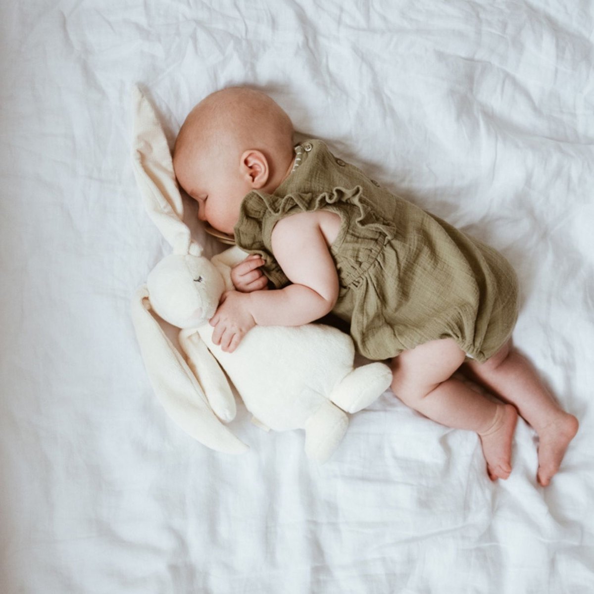 Peluche veilleuse lapin nature bio ecru, MOONIE