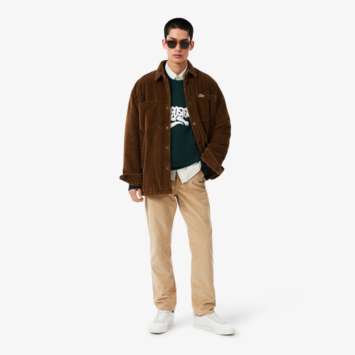 Sweatshirt coton fabriqué en France vert-yzp, LACOSTE