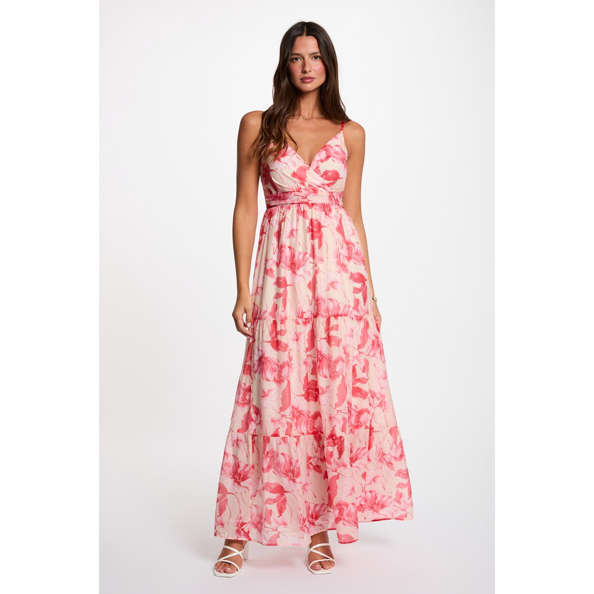 Robe longue cache coeur multicolore, MORGAN