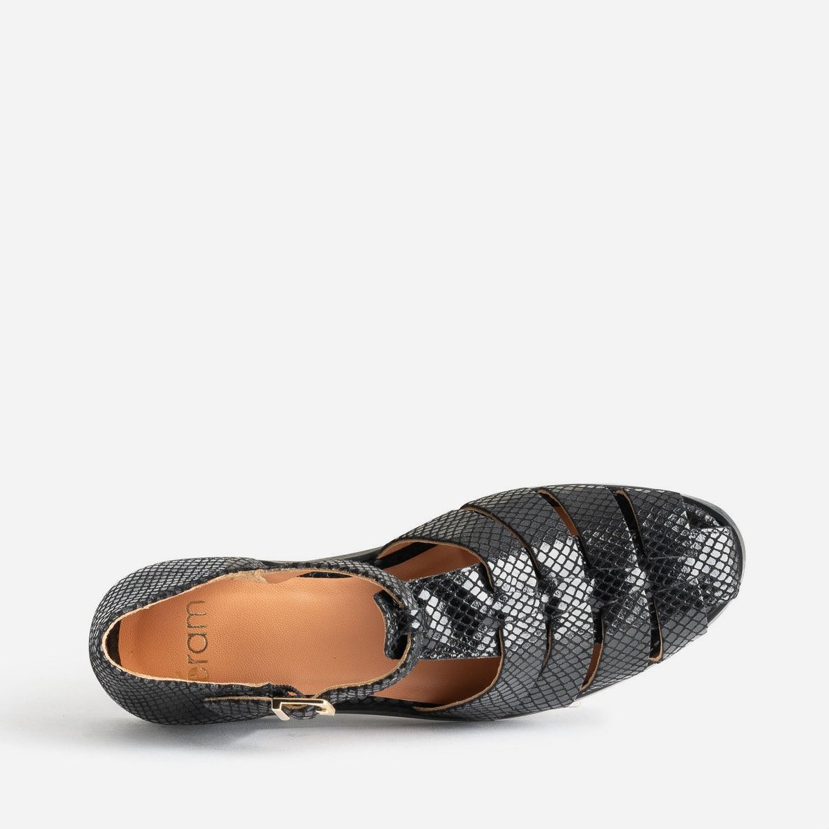 Sandale Plate en cuir NADELIA noir, ERAM
