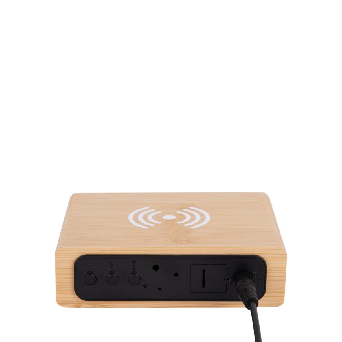 Réveil en bois avec chargeur téléphone- FAT bois clair, KARLSSON