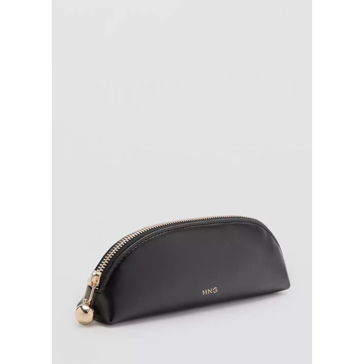 Mini trousse zippée à perles noir, MANGO
