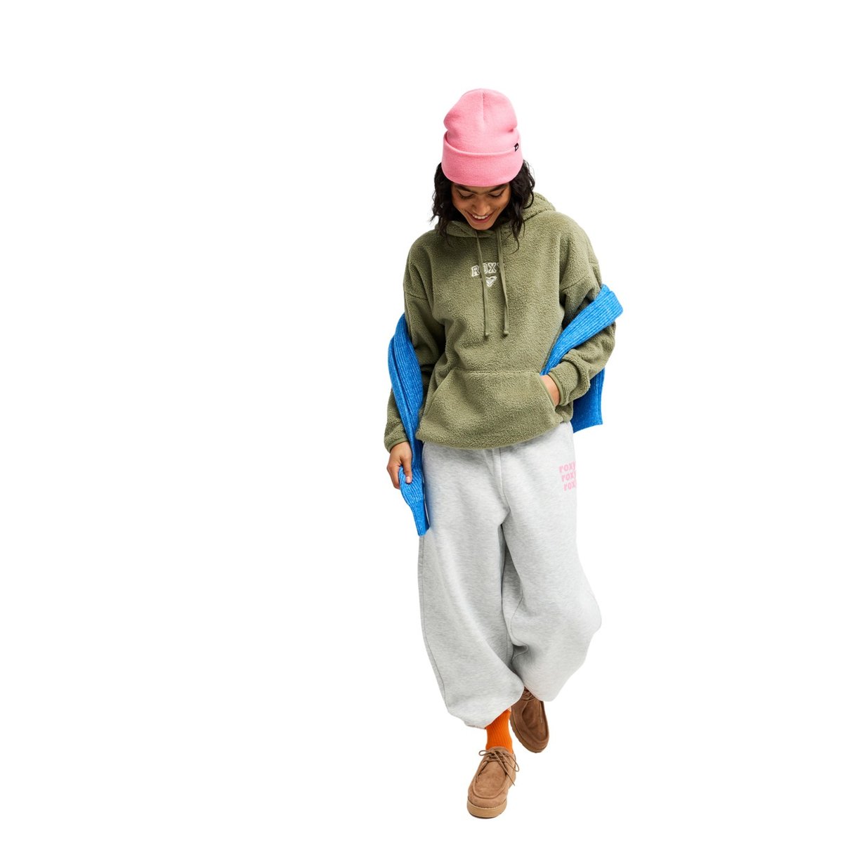 Sweat à capuche en sherpa COOL CALLING. vert oil green, ROXY
