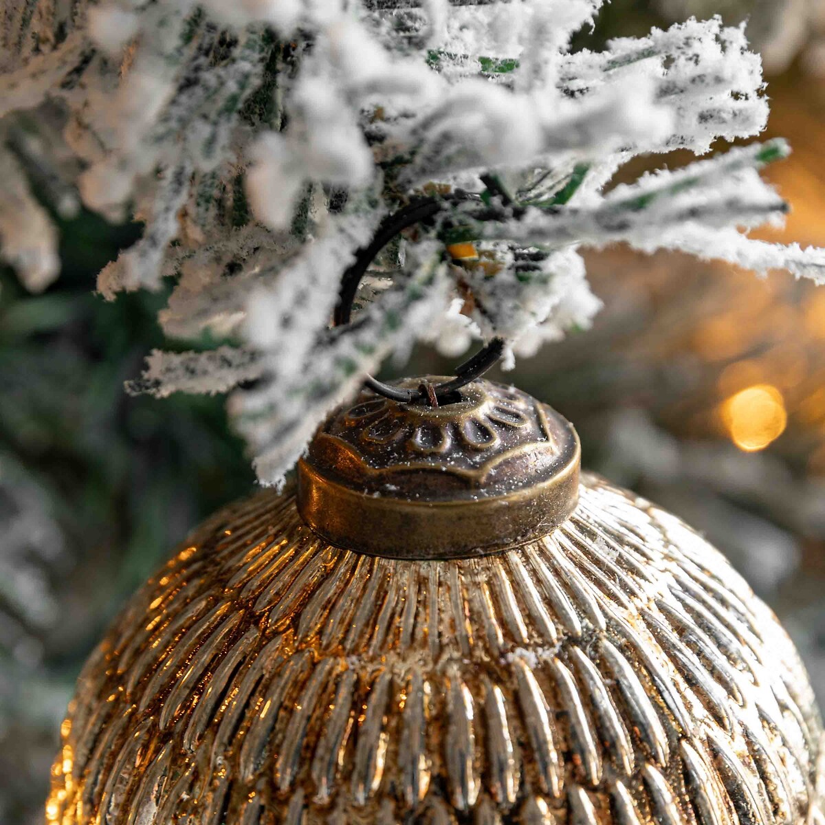 Set of 6 Crackle Baubles in Silver gold-coloured, ÉDITÉ