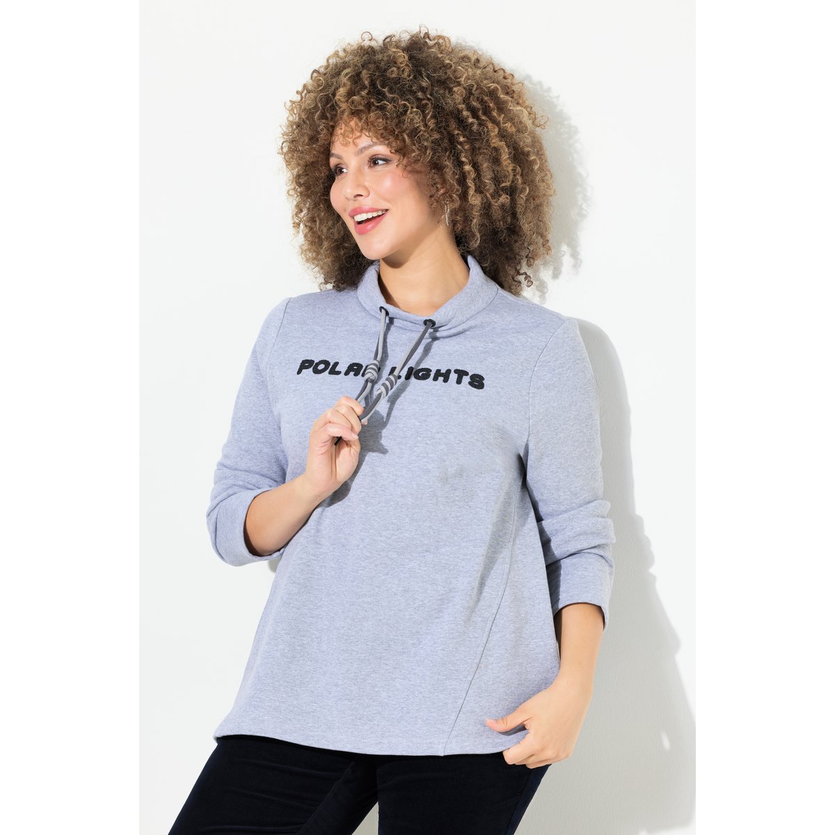 Pull à message gris clair chiné, ULLA POPKEN
