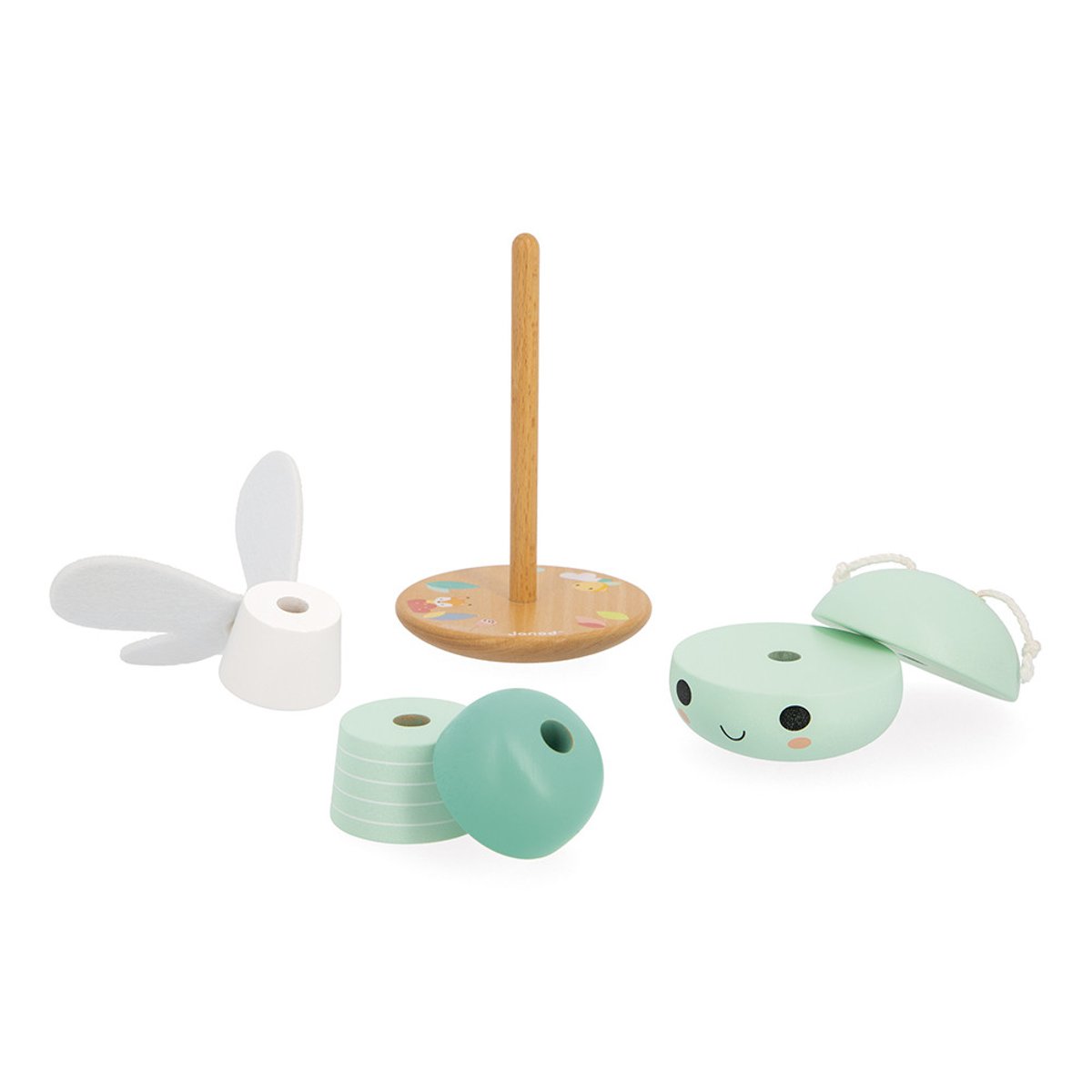 Empilable En Bois Libellule - 5 Pcs vert, JANOD