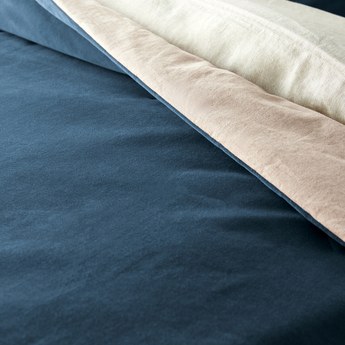 Cubrecama acolchado de terciopelo de algodón, Velvet azul oscuro, LA REDOUTE INTERIEURS