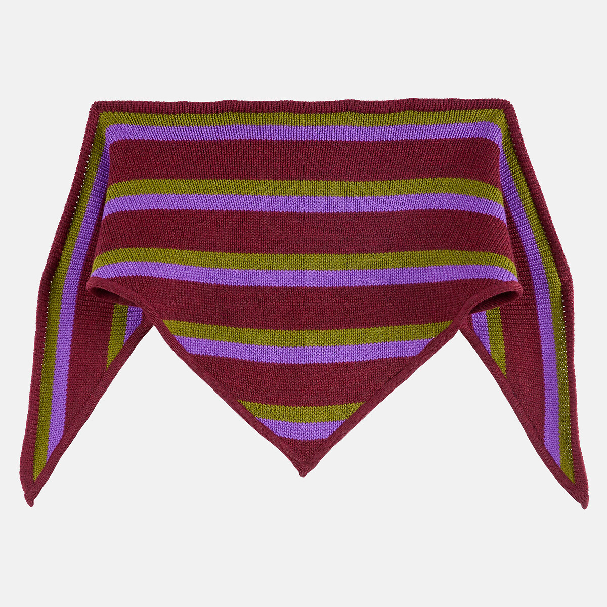Foulard rayé, en laine mérinos rayé multicolore, LA REDOUTE X MAZORCAS