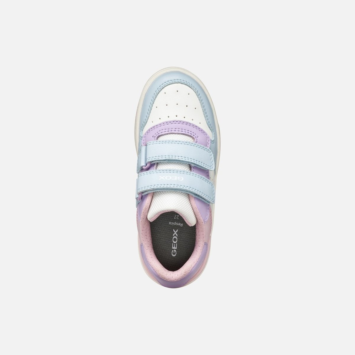 Baskets respirantes à velcro Washiba bleu ciel clair/lilas clair, GEOX