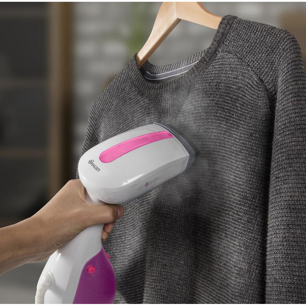 Handheld Garment Steamer - SI12020 crimson, SWAN