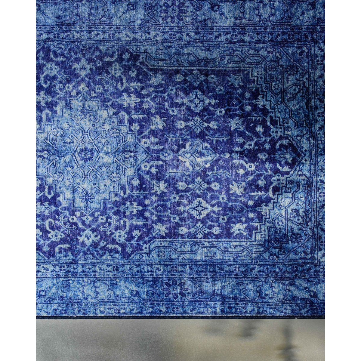 Tapis de bain WECONhome Ralph, design vintage oriental, dos TPE antidérapant, lavable 30 °C, certifié OEKO-TEX® , Ralph bleu multicolore, WECON HOME