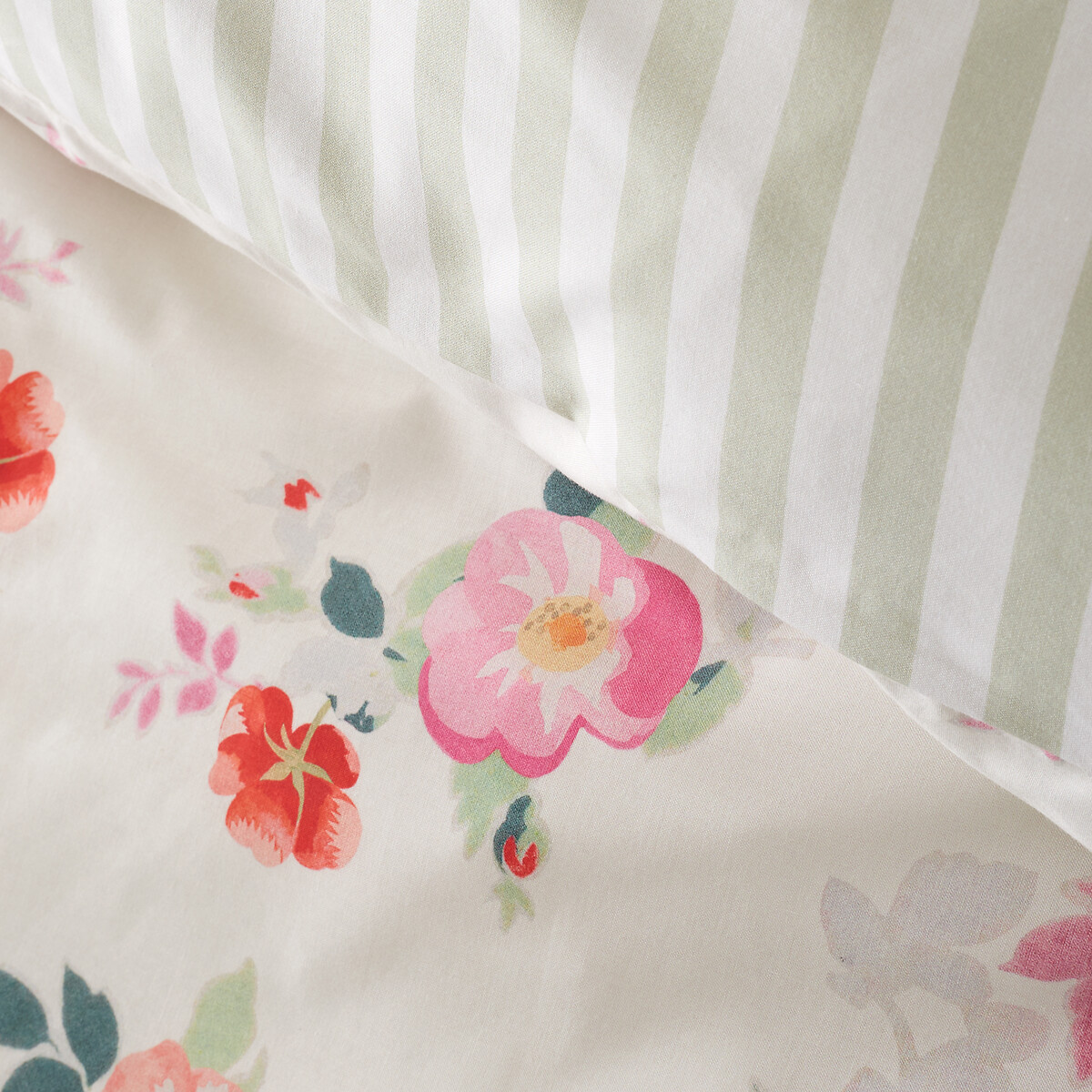 Floral Bunches Reversible Cotton Duvet Cover And Pillowcase Set green, CATH KIDSTON