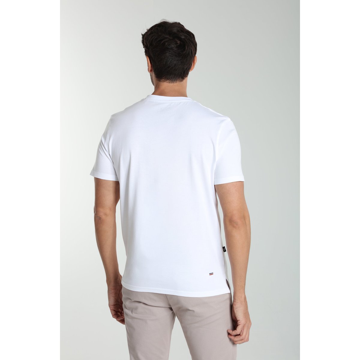 T-shirt manches courtes coton HENLEY blanc, GENTLEMAN FARMER