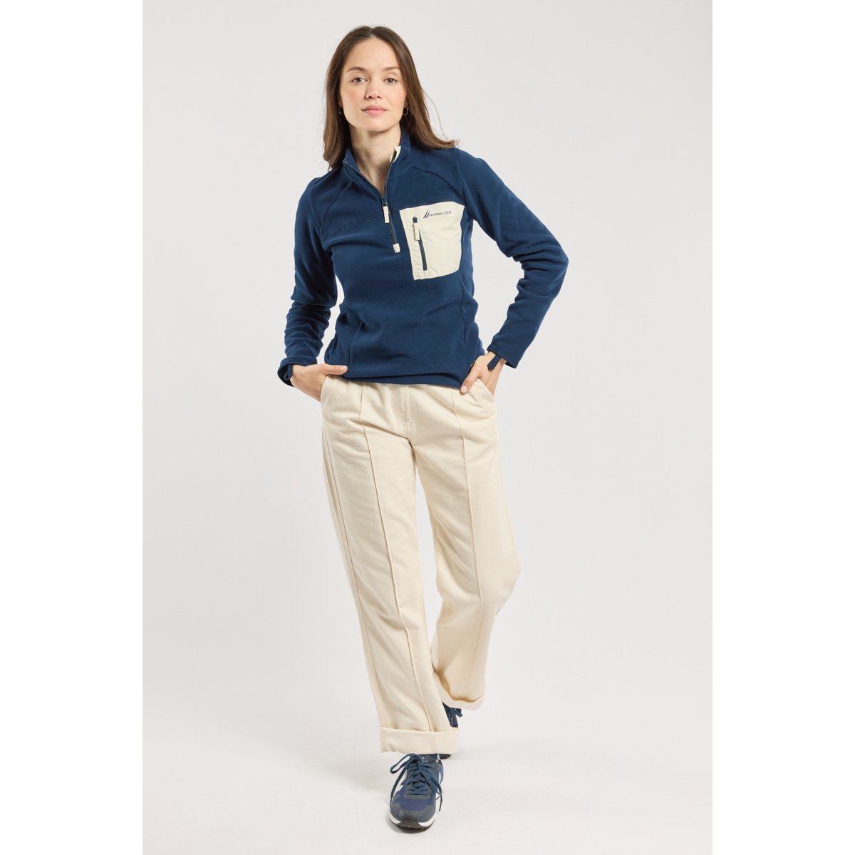 Sweat polaire zippé en Micropolaire Polartec® MOLENE navy, BERMUDES
