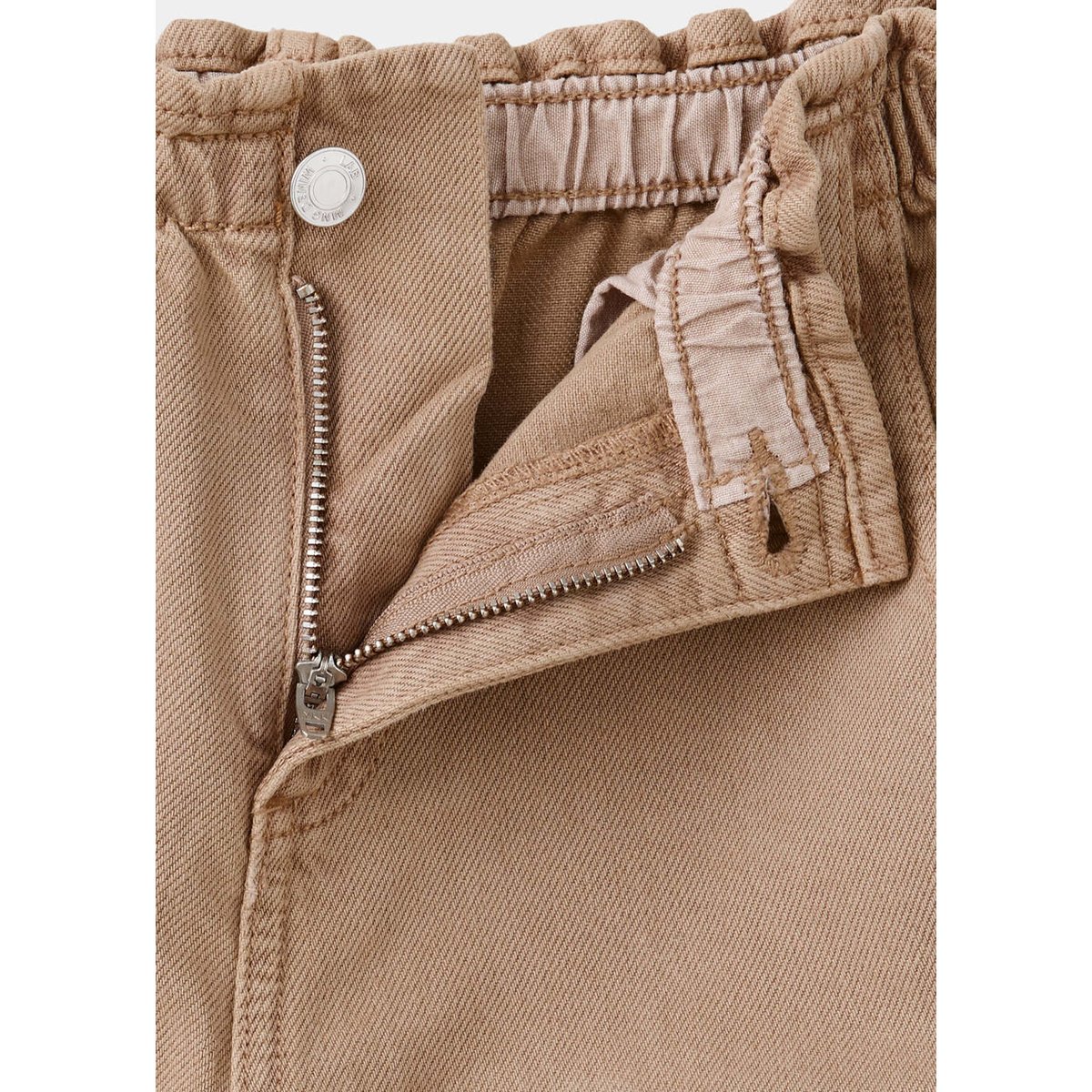 Jean wideleg taille élastique marron moyen, MANGO KIDS