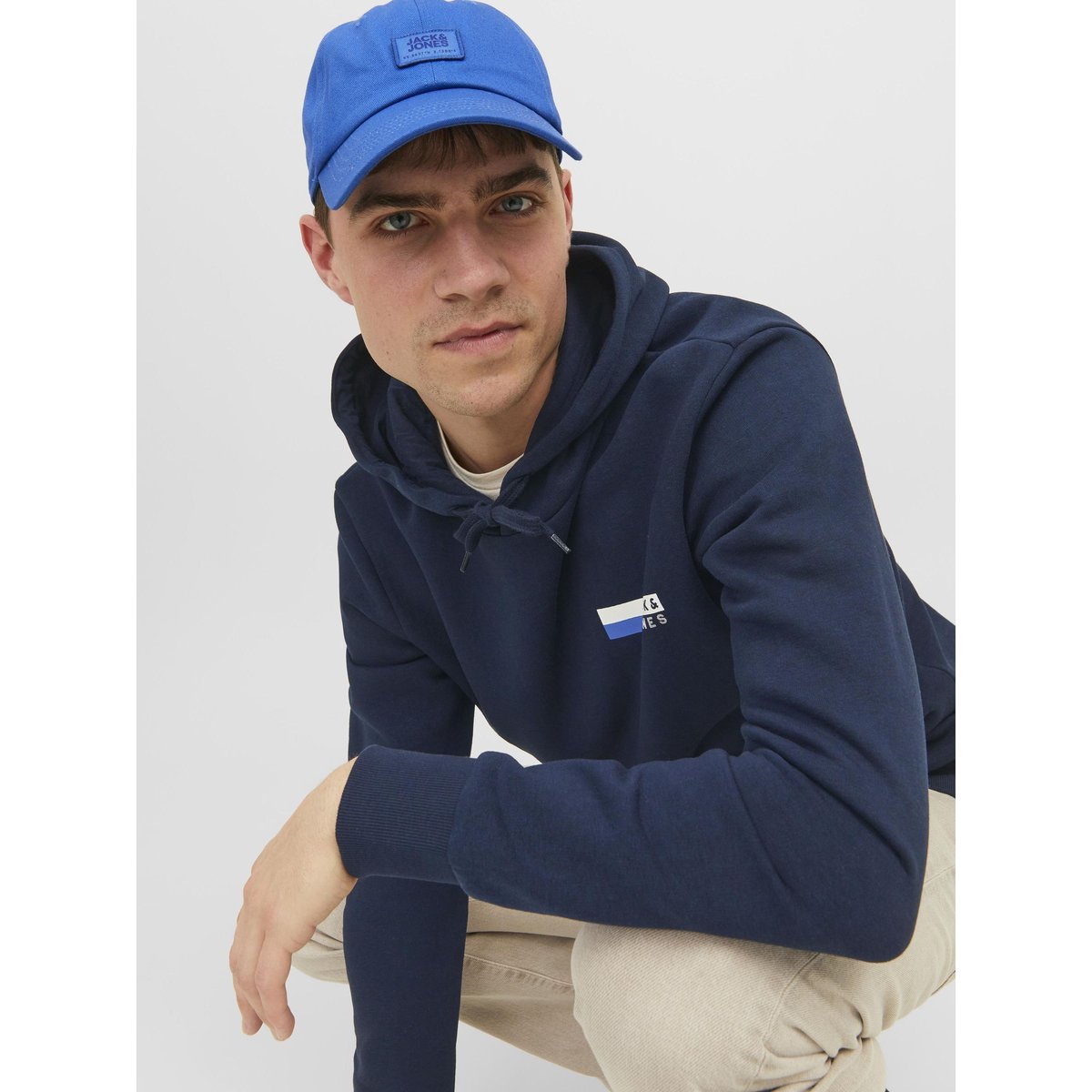 Sweat à capuche jjecorp bleu marine, JACK & JONES