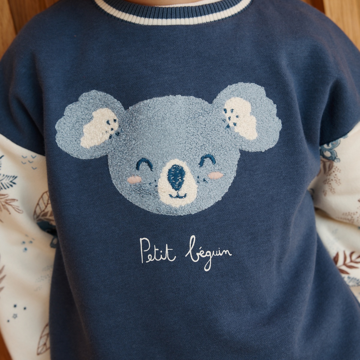 Sweat-shirt bébé en molleton Mathéo bleu, PETIT BEGUIN
