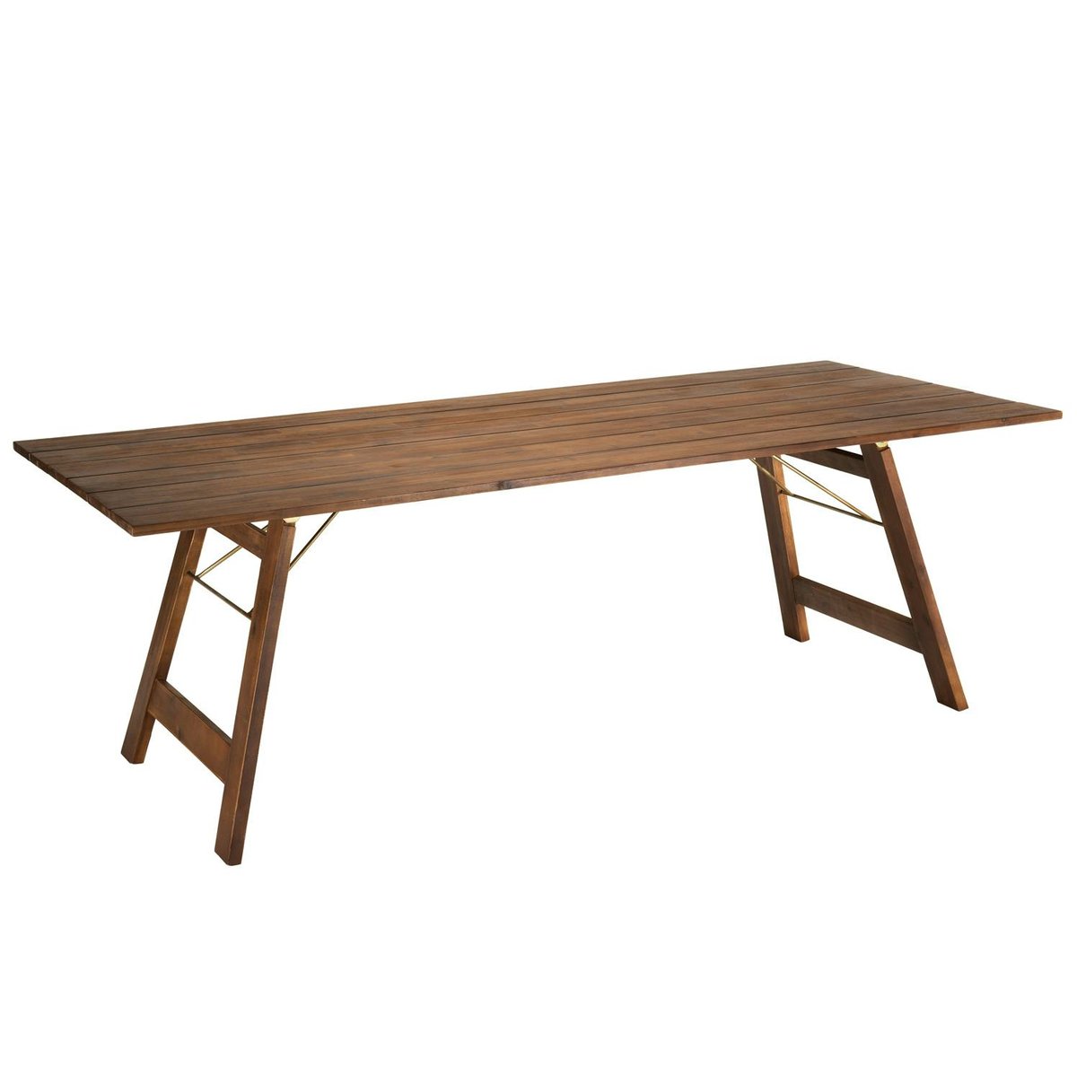 Table de jardin rectangulaire style contemporain en bois d'acacia 220x90cm SUMMER 10 personnes bois naturel, PIER IMPORT