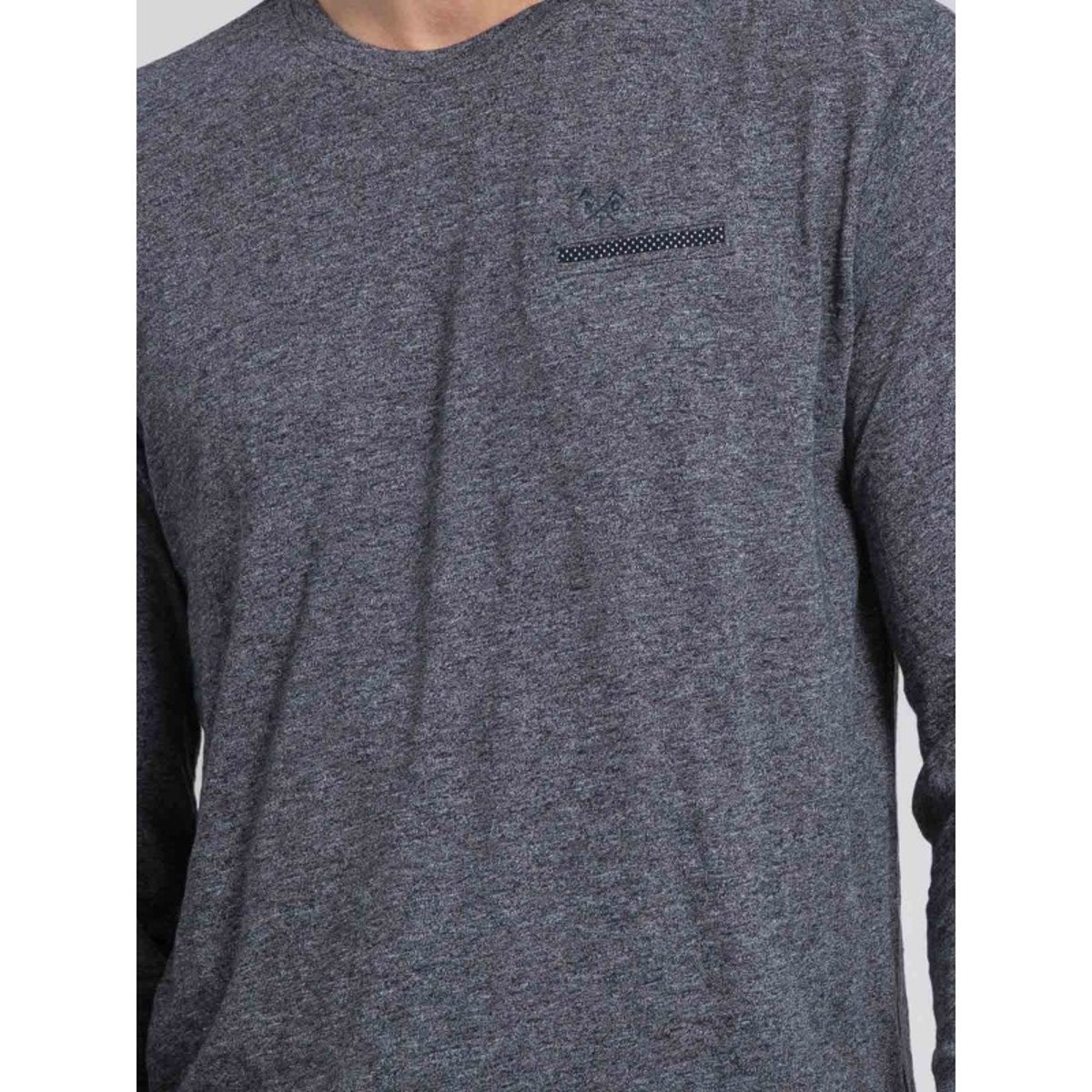 T-shirt Manches Longues Col Rond Pur Coton Jabertolo bleu marine, RITCHIE