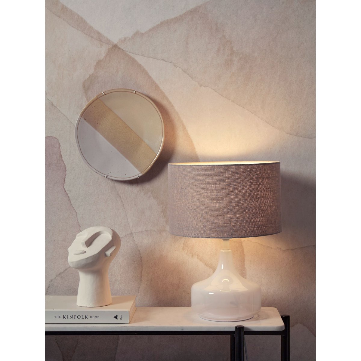 Lampe De Table Textile REYKJAVIK lin foncé, IT'S ABOUT ROMI