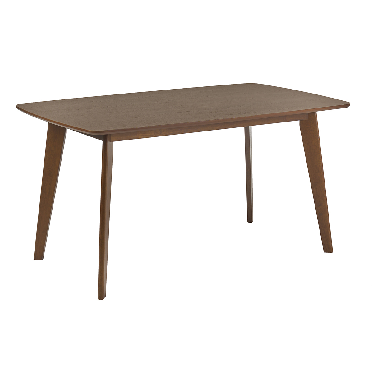 Table à manger rectangulaire scandinave bois foncé noyer L150 cm LEENA marron, MILIBOO