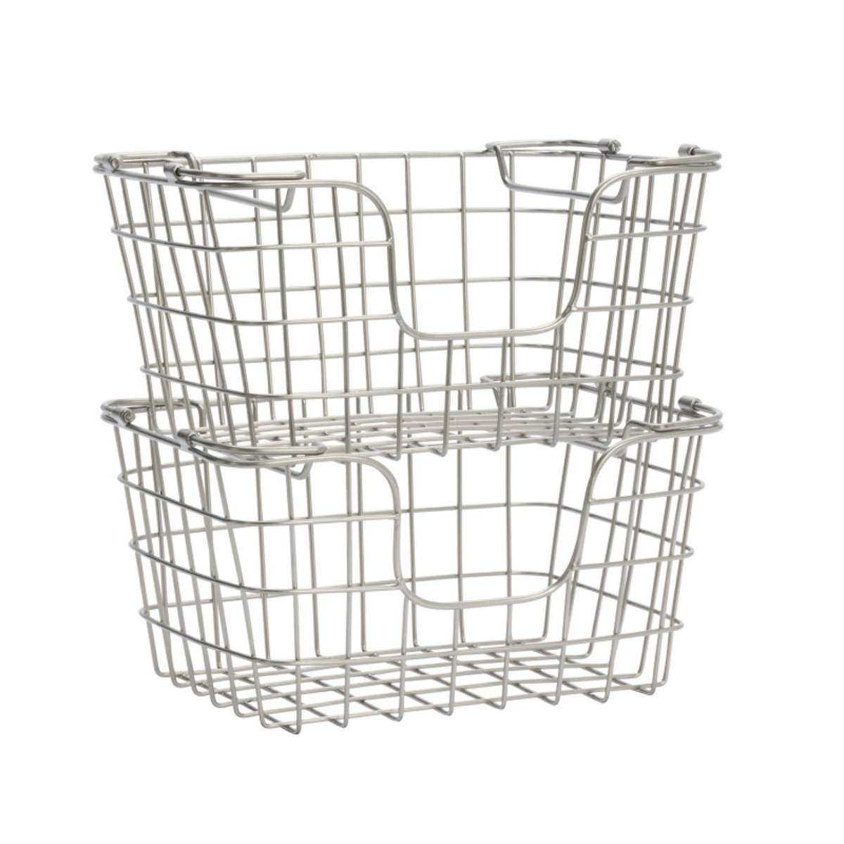 Panier rangement empilable argent, MADAM STOLTZ