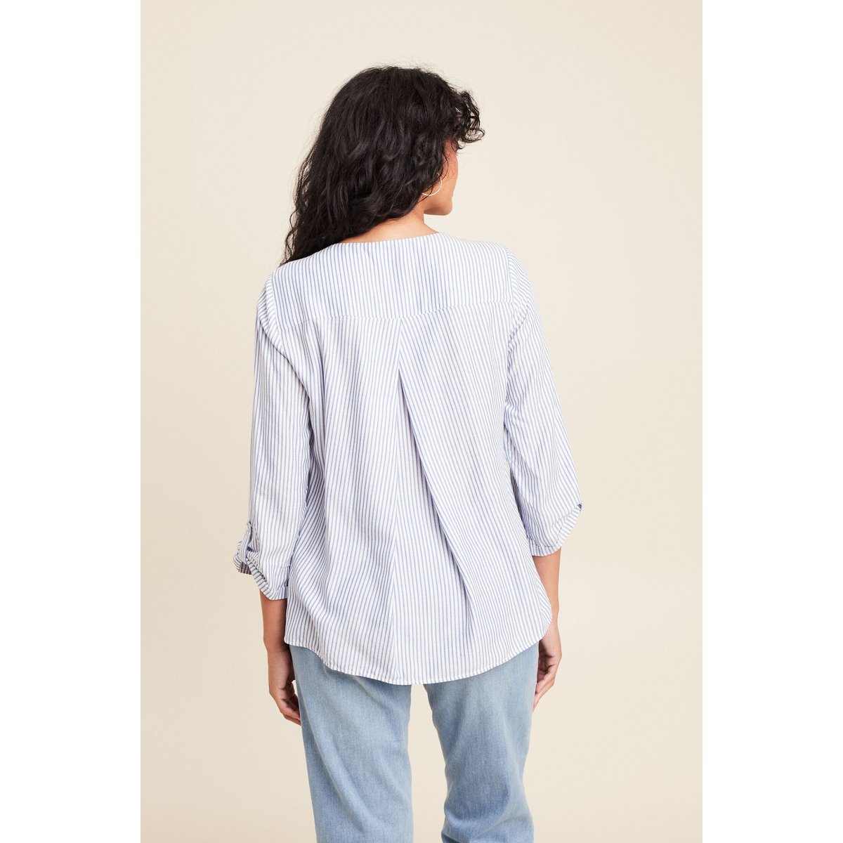 blouse fluide manches 3/4 bleu, BREAL