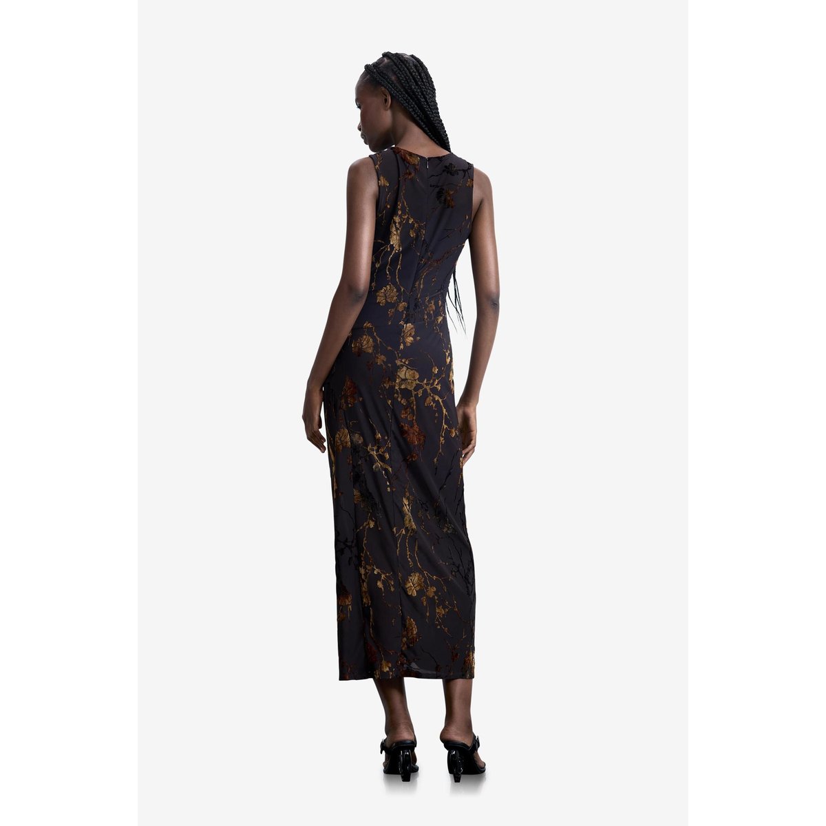 Robe sans manches en maille marron, DESIGUAL