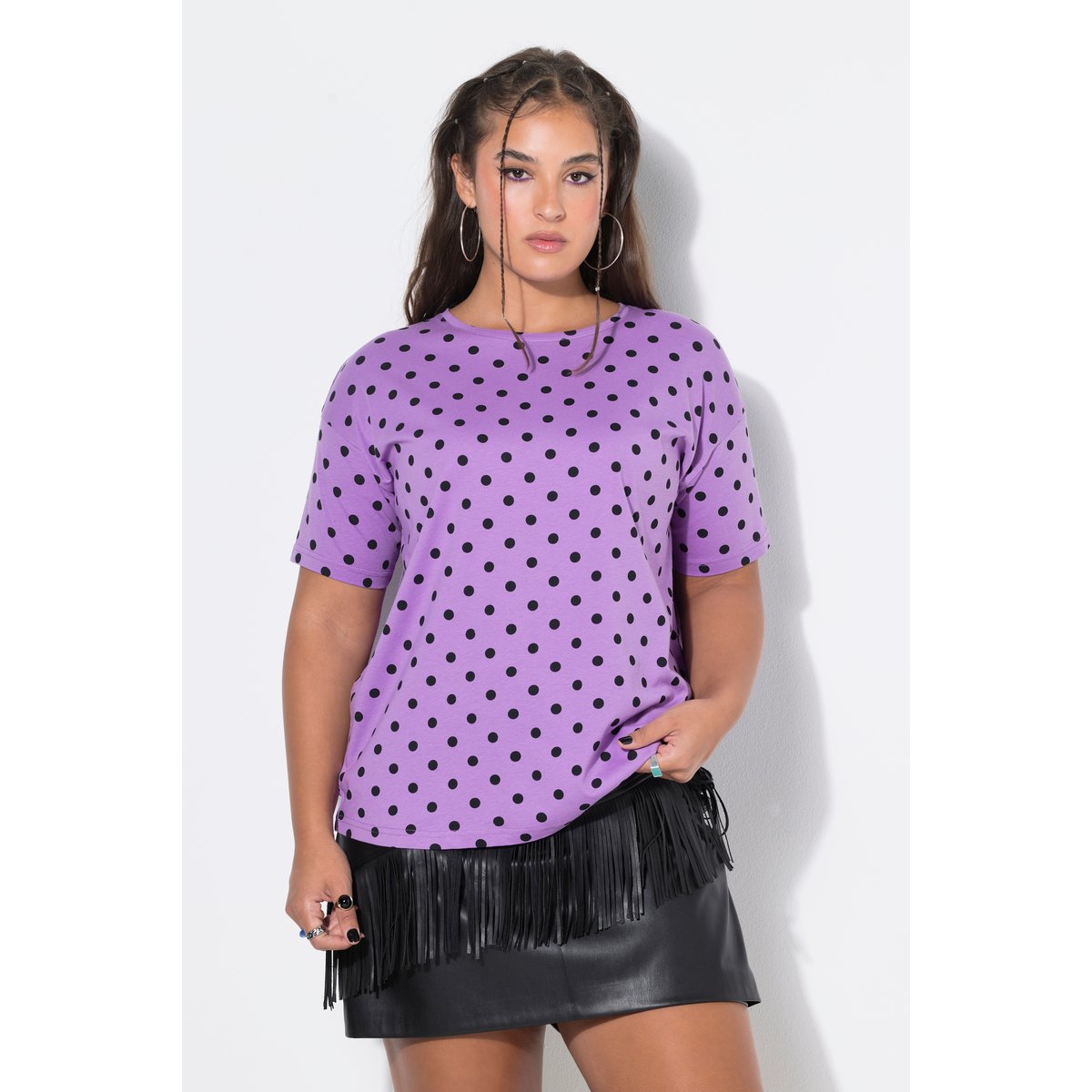 T-shirt oversize, motif à pois lilas, STUDIO UNTOLD