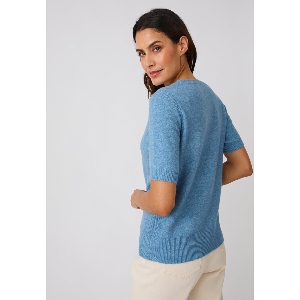 Pull fine maille Thermolactyl bleu, DAMART