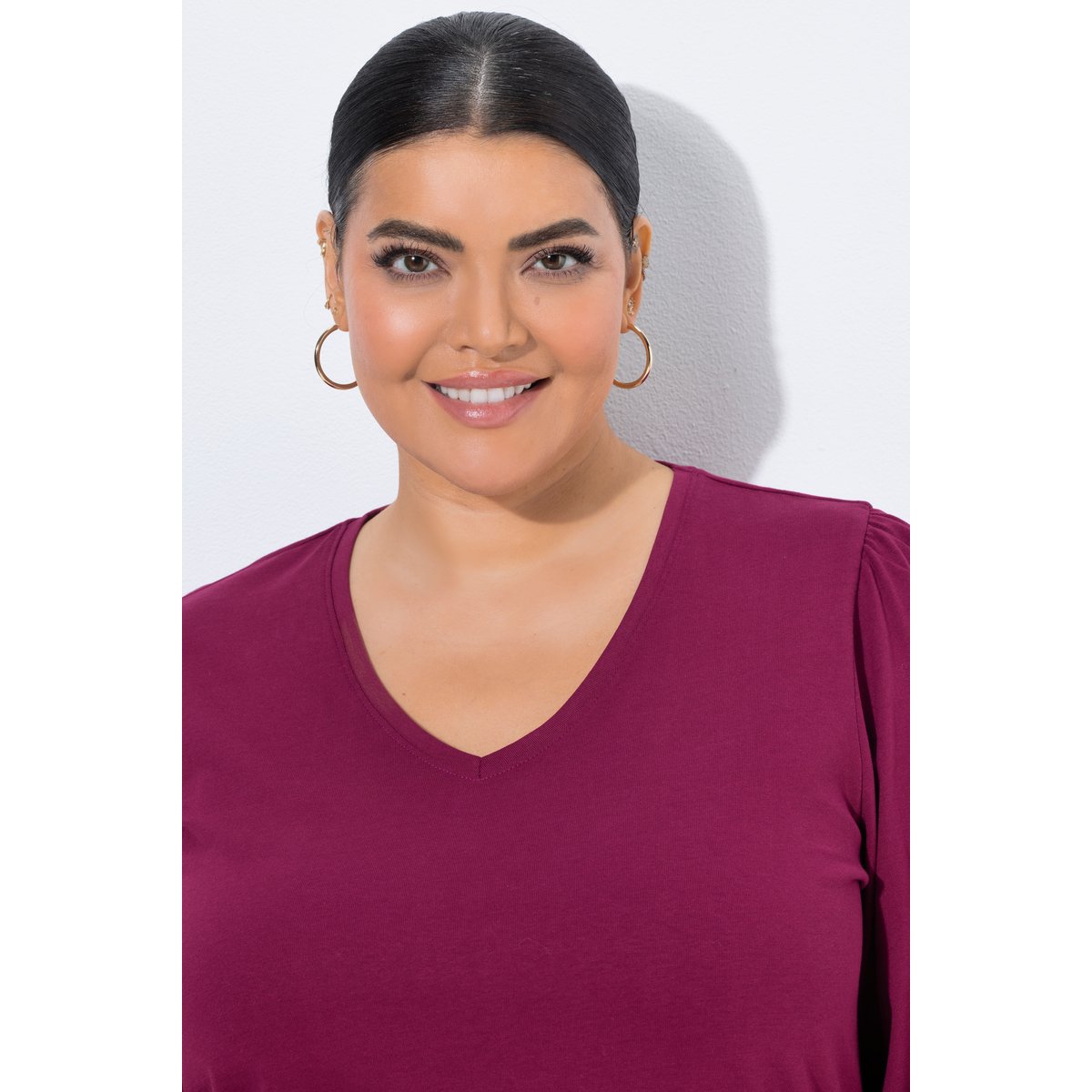 T-shirt long violet, ULLA POPKEN